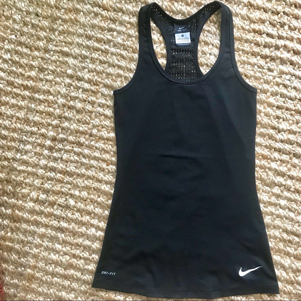 NIKE Black Mesh Back Racerback Athletic Tank, XS